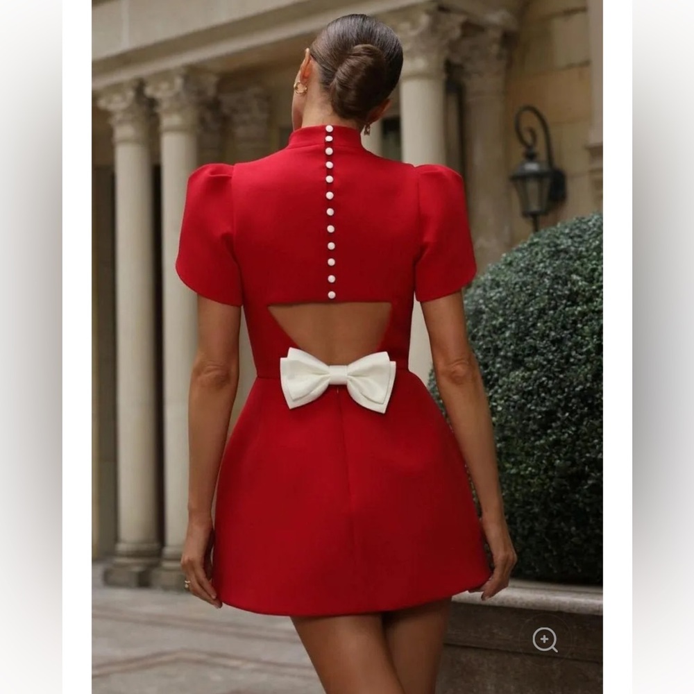 Adela Cut-out Bowknot Mini Dress